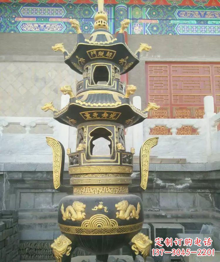 信阳寺庙香炉铜雕_1