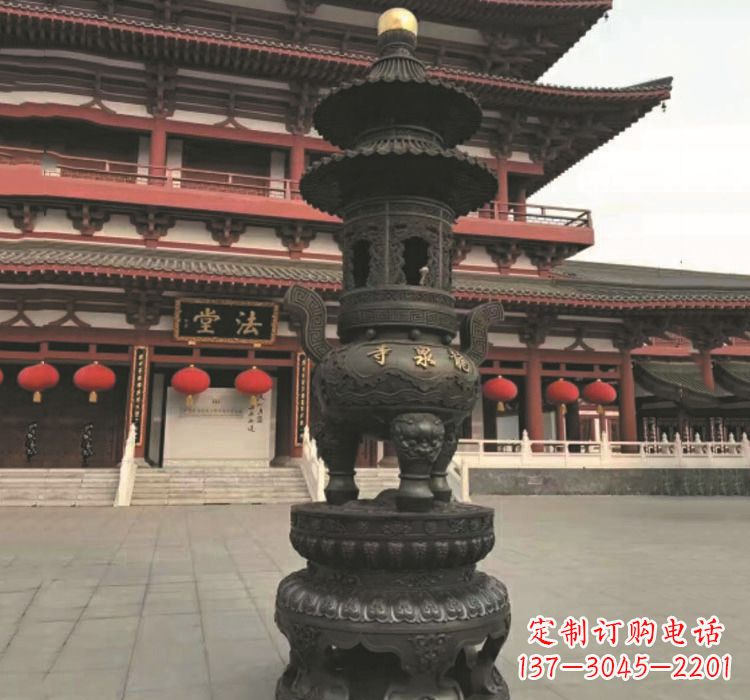 信阳寺庙香炉铜雕222