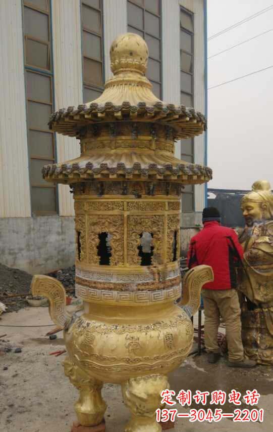 信阳寺庙香炉铜雕塑