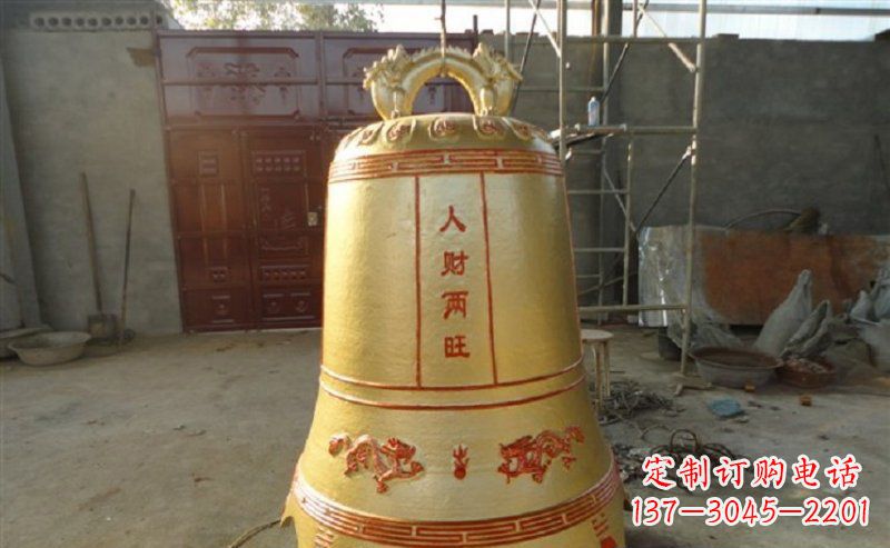 信阳寺庙铸铜钟雕塑