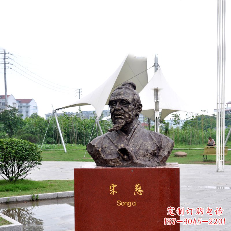 信阳宋慈铸铜头像雕塑-古代十大名医园林广场人物雕塑