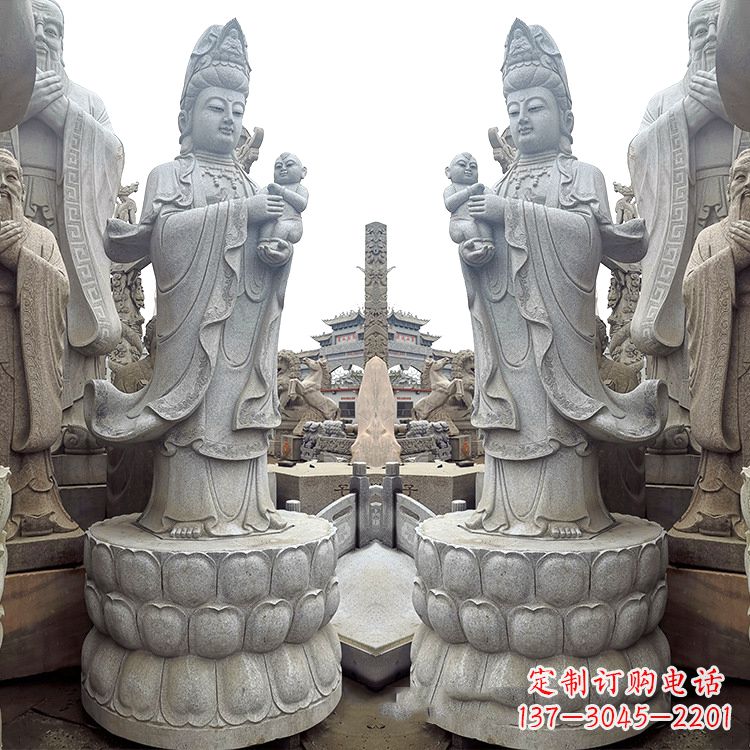信阳送子观音青石雕塑
