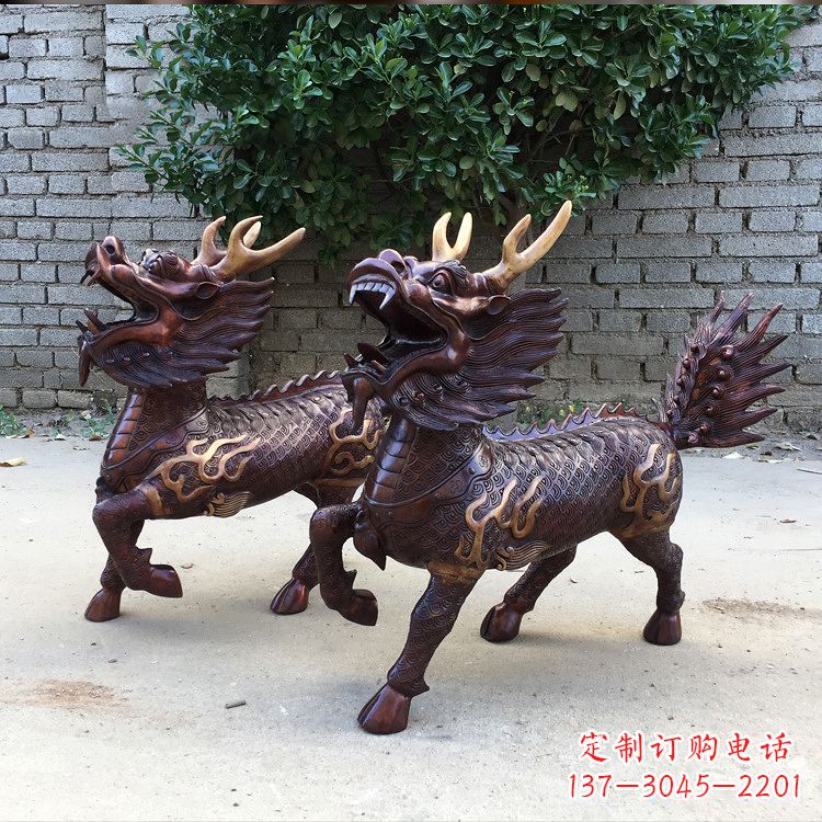 信阳送子麒麟铜雕塑