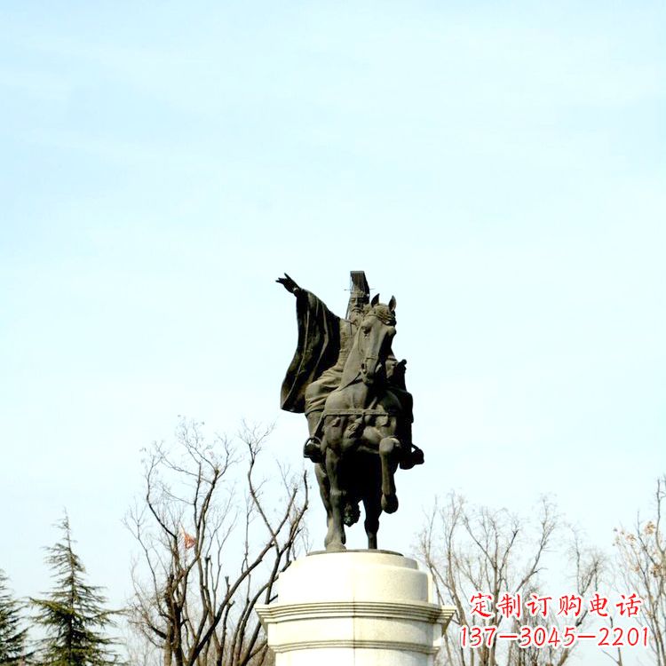 信阳隋文帝杨坚铜雕塑像