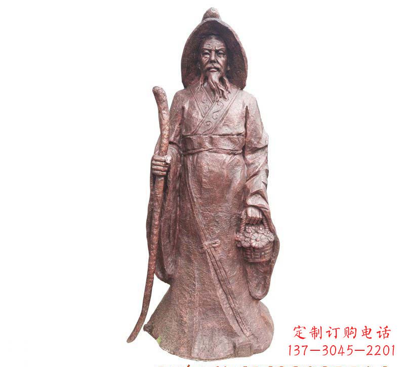 信阳陶渊明铜雕像