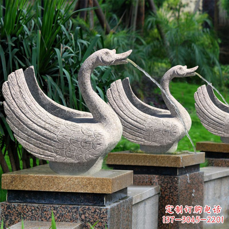 信阳天鹅喷泉雕塑-园林水景动物雕塑摆件