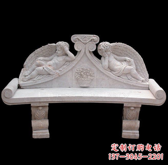 信阳天使石雕座椅公园景观雕塑