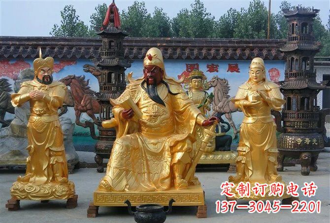 信阳贴金关公铜雕
