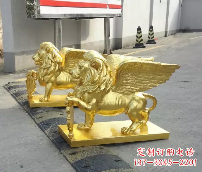 信阳贴金圣马可飞狮铜雕