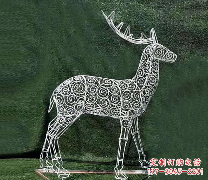 信阳铁艺不锈钢镂空梅花鹿雕塑