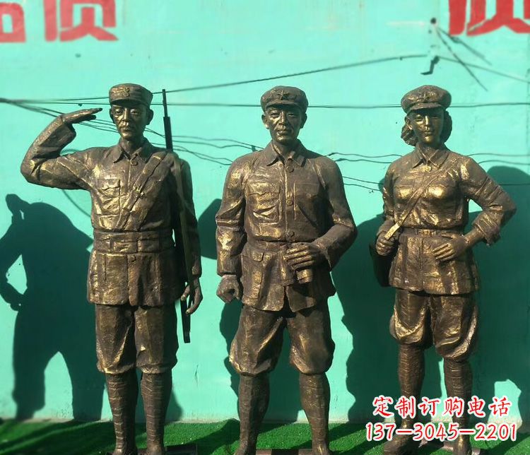 信阳铜雕八路军战士雕塑