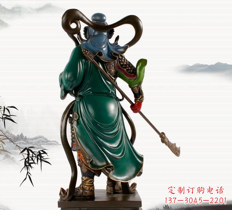 信阳铜雕彩绘武财神关公