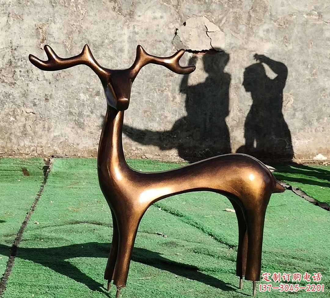 信阳铜雕抽象小鹿雕塑