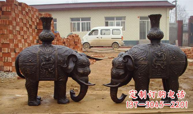 信阳铜雕大象公园动物雕塑