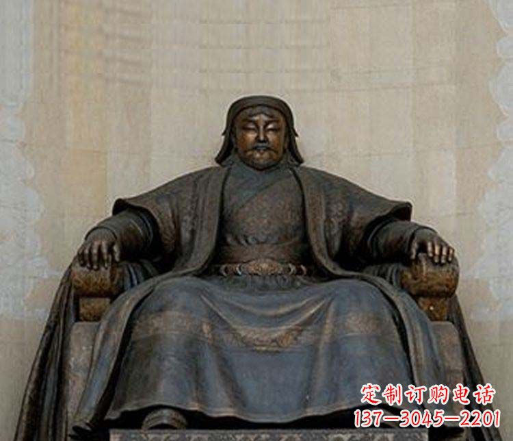 信阳铜雕大型成吉思汗雕塑