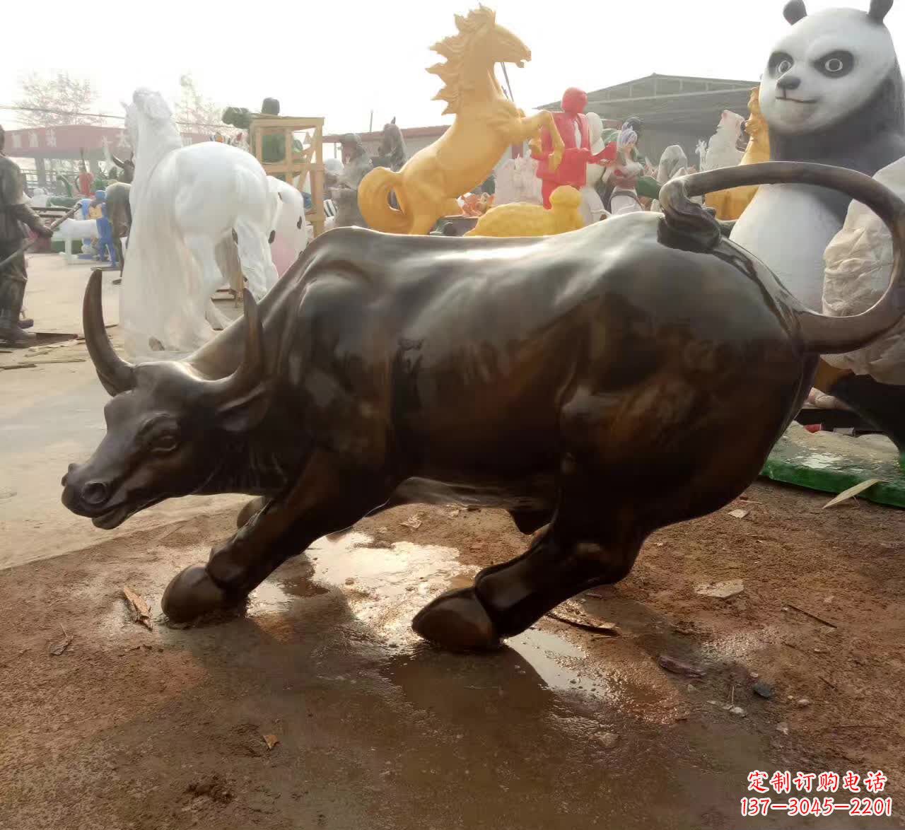 信阳铜雕动物牛