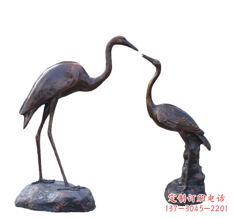 信阳铜雕动物仙鹤