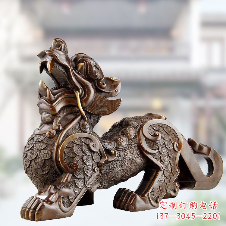 信阳铜雕仿古辟邪貔貅
