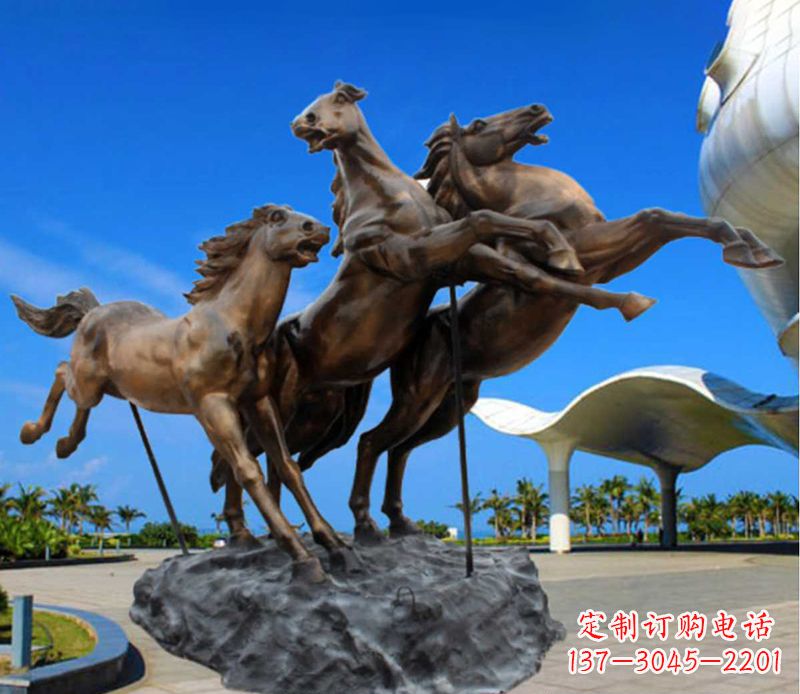 信阳铜雕飞马广场动物雕塑