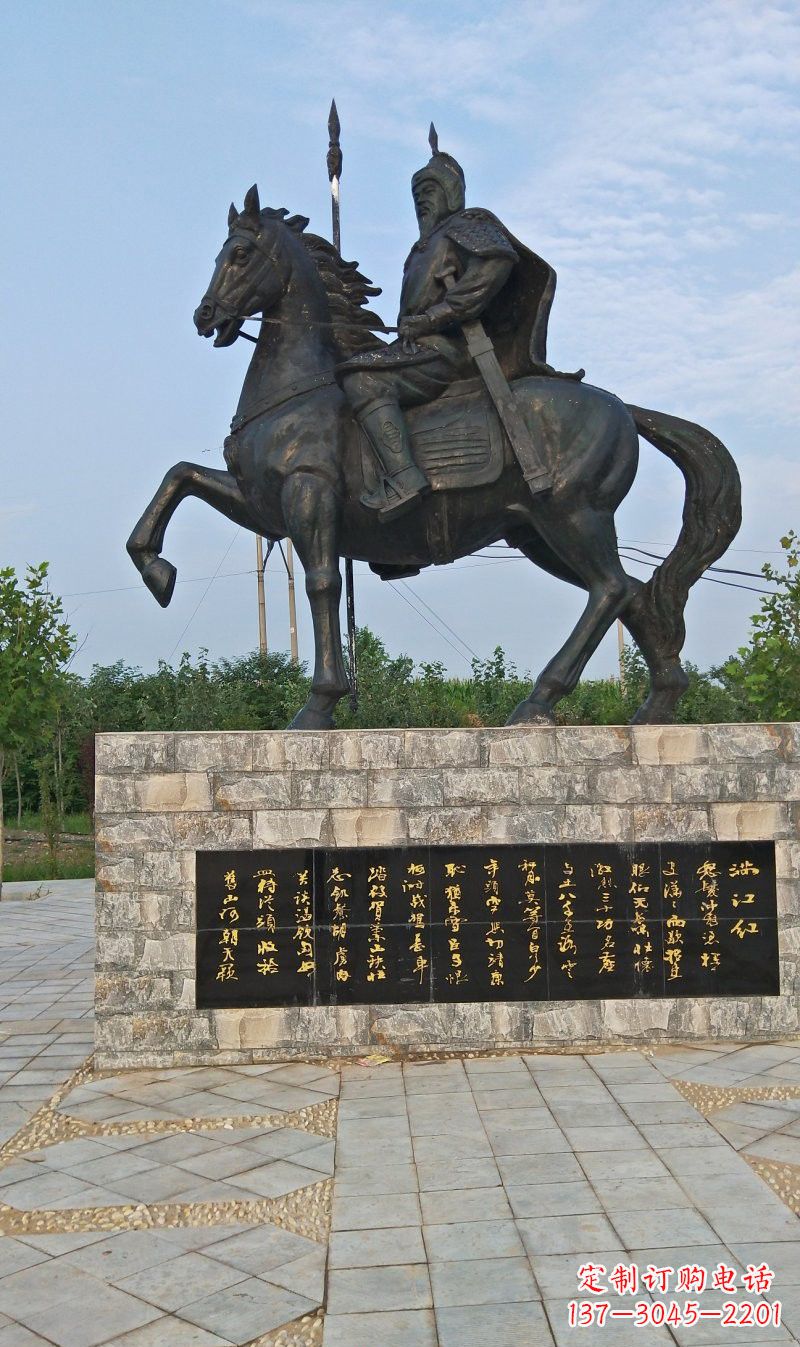 信阳铜雕古代名人岳飞