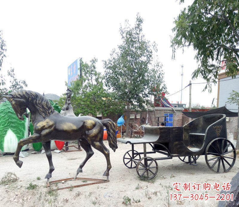 信阳铜雕古代战马景观摆件