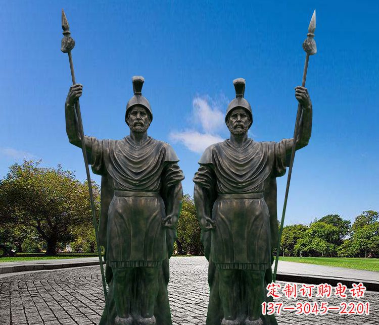 信阳铜雕古罗马战士人物
