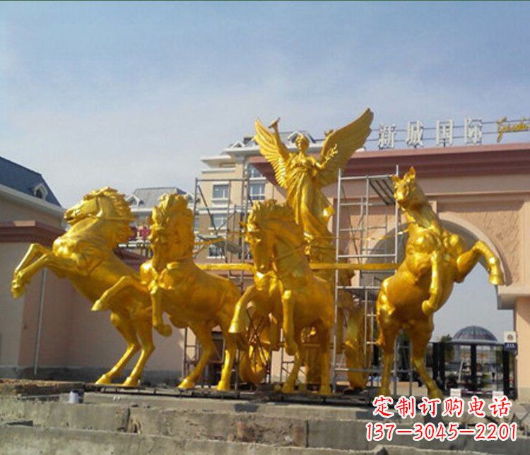 信阳铜雕广场阿波罗战马雕塑