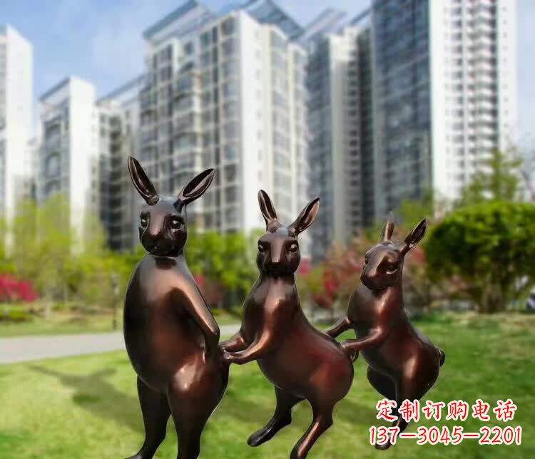 信阳铜雕广场动物兔子