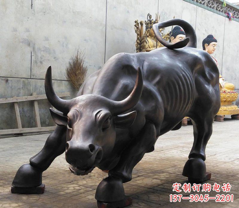 信阳铜雕广场华尔街动物牛 (2)