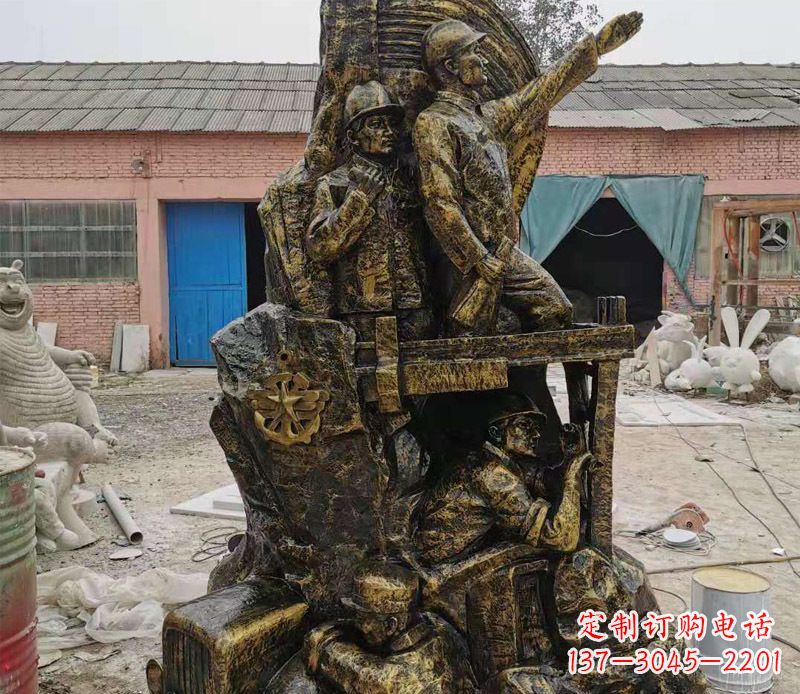 信阳铜雕广场解放战士雕塑