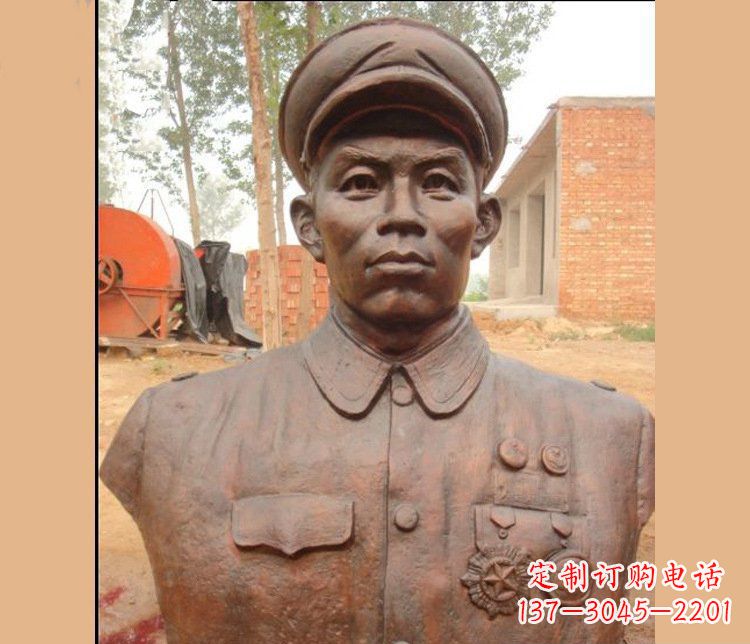 信阳铜雕广场军人胸像雕塑