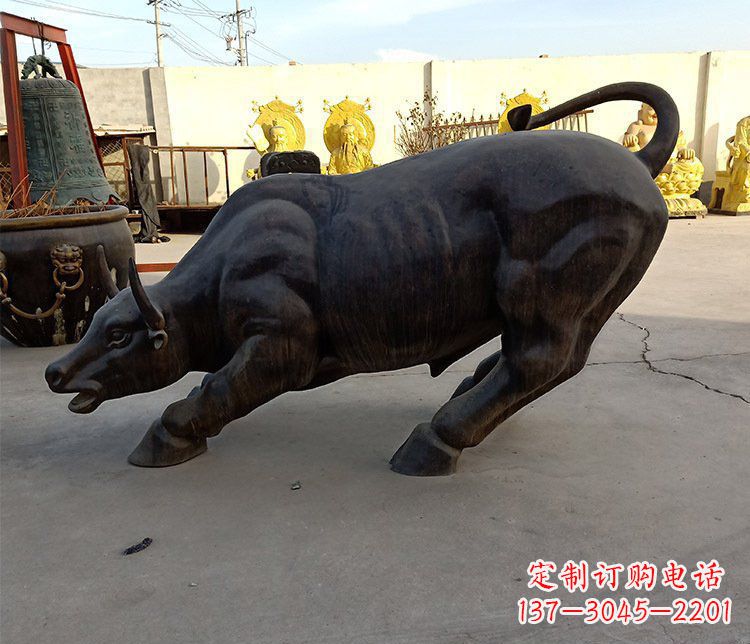 信阳铜雕广场水牛动物雕塑 (2)