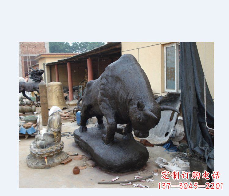 信阳铜雕广场水牛动物雕塑