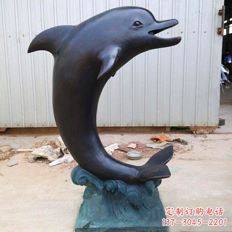 信阳铜雕海豚雕塑