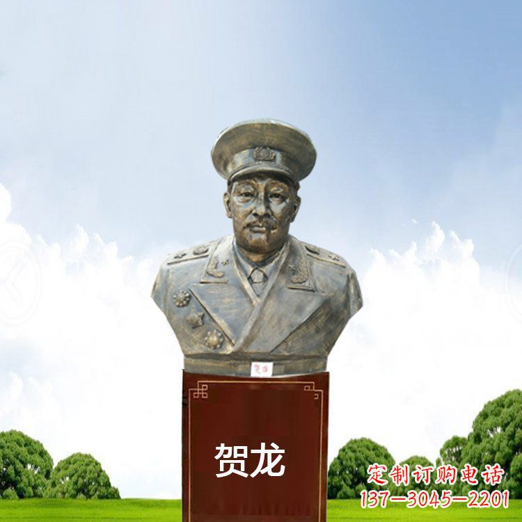 信阳铜雕贺龙头像