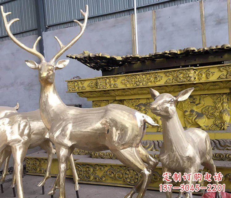 信阳铜雕户外动物小鹿雕塑