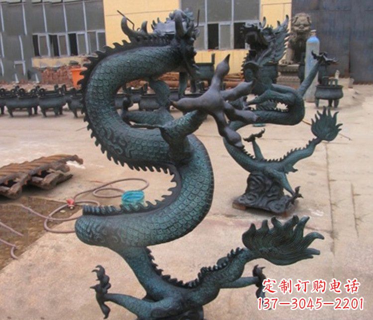 信阳铜雕户外装饰神龙雕塑摆件