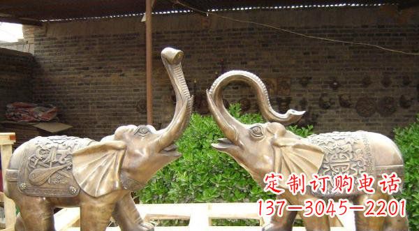 信阳铜雕吉祥小象公园动物雕塑