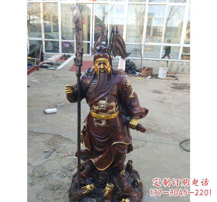 信阳铜雕九龙关公