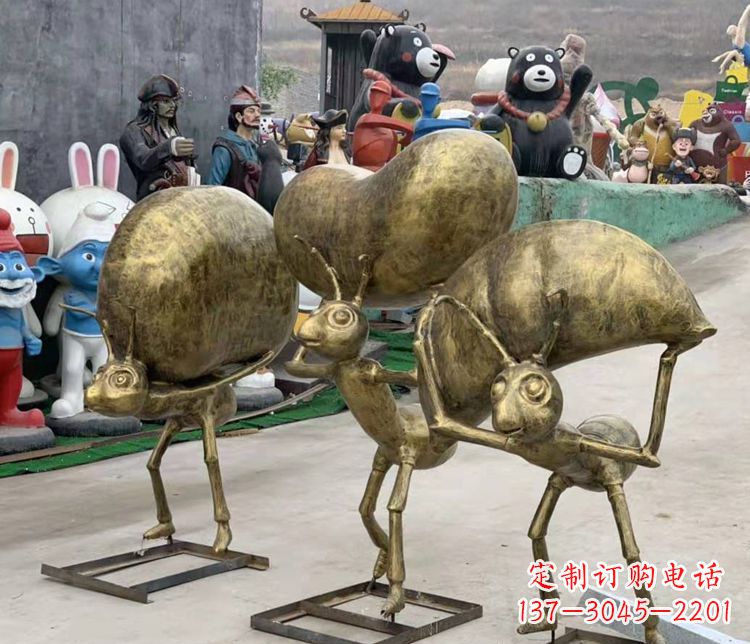 信阳铜雕蚂蚁搬家雕塑