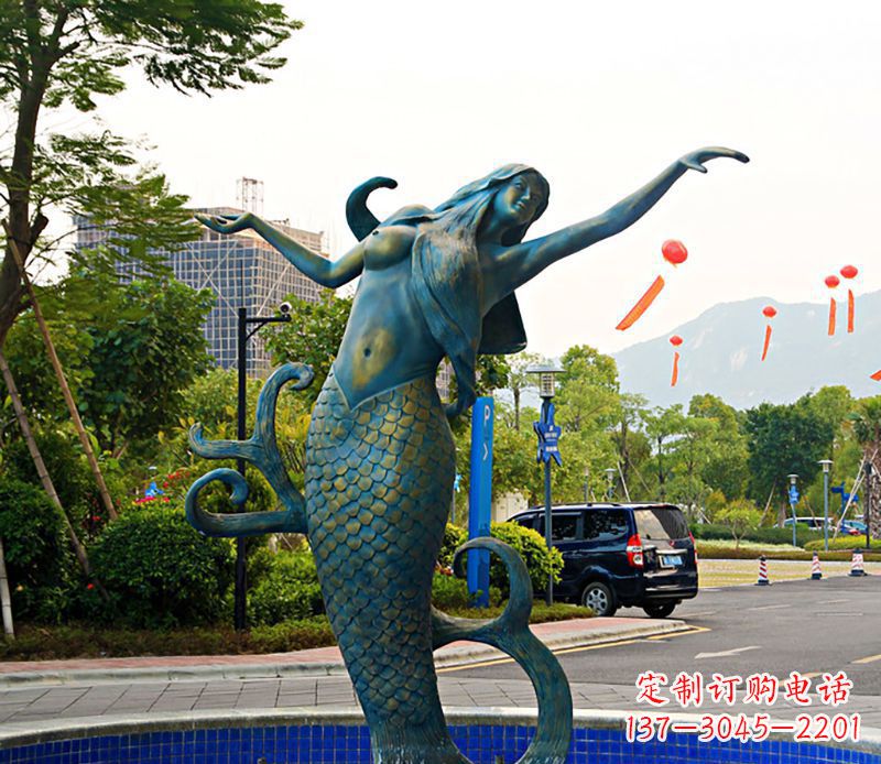 信阳铜雕美人鱼