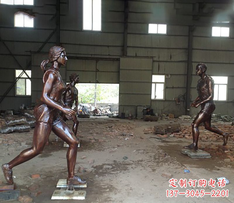 信阳铜雕跑步女生