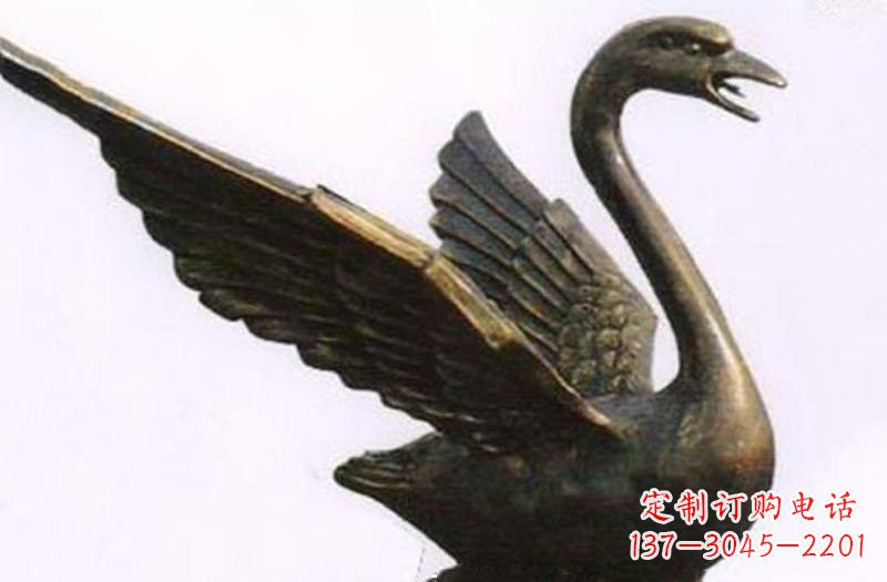 信阳铜雕喷水天鹅公园动物雕塑