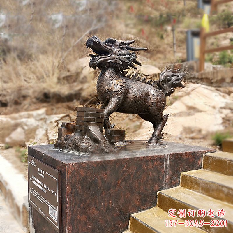 信阳铜雕麒麟景观雕塑装饰品
