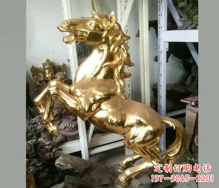 信阳铜雕商场招财动物马雕塑 (2)