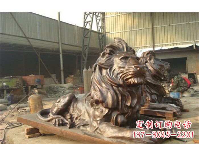 信阳铜雕狮子公司门口雕塑