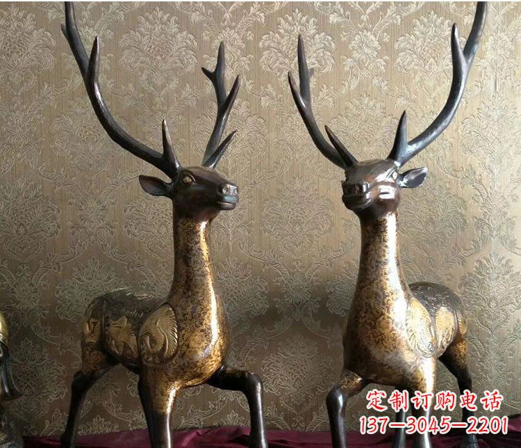信阳铜雕室内装饰动物鹿雕塑