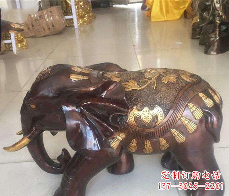 信阳铜雕室内装饰小象雕塑摆件