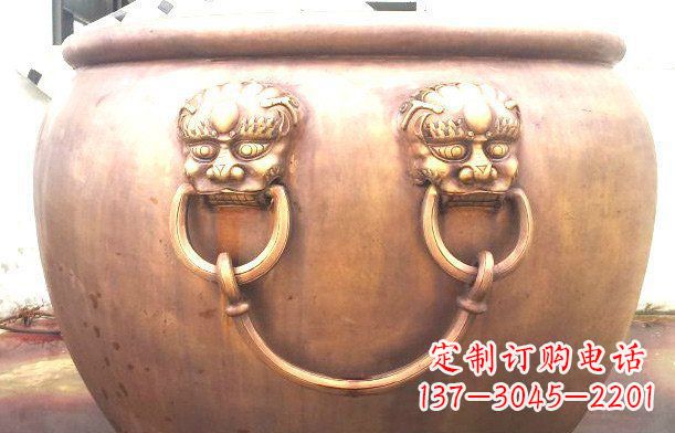 信阳铜雕水缸寺庙景观雕塑_1