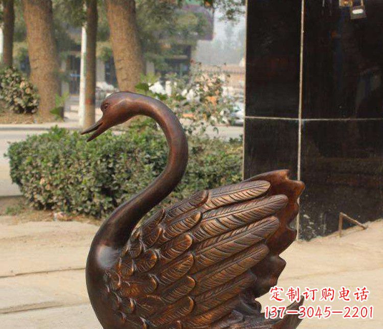 信阳铜雕水景天鹅动物雕塑